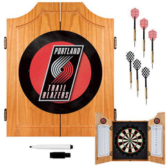 Trademark Commerce NBA7000-PTB Portland Trail Blazers NBA Wood Dart Cabinet Set