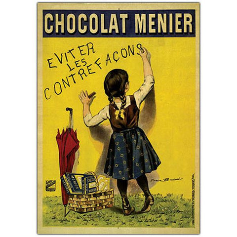 Chocolate Menier by Firmin Boisset-Framed 24 x 32 Canvas Art
