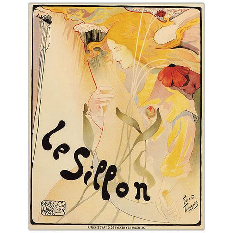 Le Sillon by Fernand Toussaint-Framed 35x47 Canvas Art