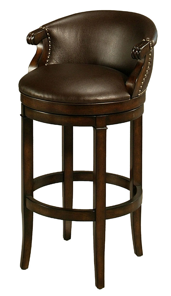 Tscshops Exclusive! Tsc Furniture 30" Barstool In Distressed Cherry Upholstered In Bonded Ridge Leather