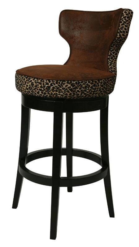 Tscshops Exclusive! Tsc Furniture 30" Barstool In Feher Black Upholstered In Wrangler With Leopard