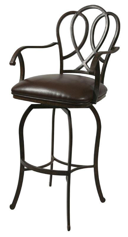 Tscshops Exclusive! Tsc Furniture 30" Barstool With Arms In Autumn Rust Upholstered In Ford Brown