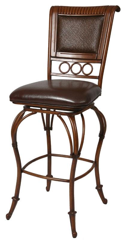 Tscshops Exclusive! Tsc Furniture 30" Barstool In Ancestral Umber Upholstered In Stallion Brown