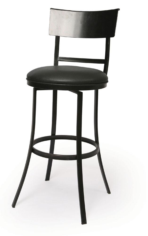 Tscshops Exclusive! Tsc Furniture 30" Barstool In Phantom Upholstered In Leather Touch Black