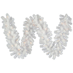 1' Vickerman A805813 Crystal White Garlands & Wreaths - Crystal White