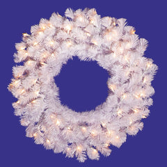 2.5' Vickerman A805831 Crystal White Garlands & Wreaths - Crystal White