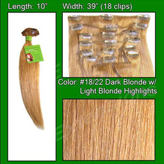 Pro-Extensions PRST-10-1822 #18/22 Dark Blonde w/ Light Highlights - 10 inch