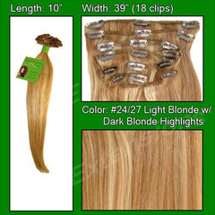 Pro-Extensions PRST-10-2427 #24/27 Light Blonde w/ Dark Blonde Highlights - 10 inch