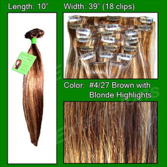 Pro-Extensions PRST-10-427 #4/27 Brown w/ Blonde Highlights - 10 inch