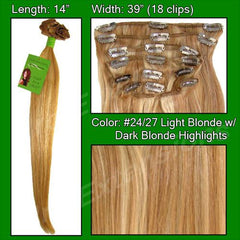 Pro-Extensions PRST-14-2427 #24/27 Light Blonde w/ Dark Blonde Highlights - 14 inch