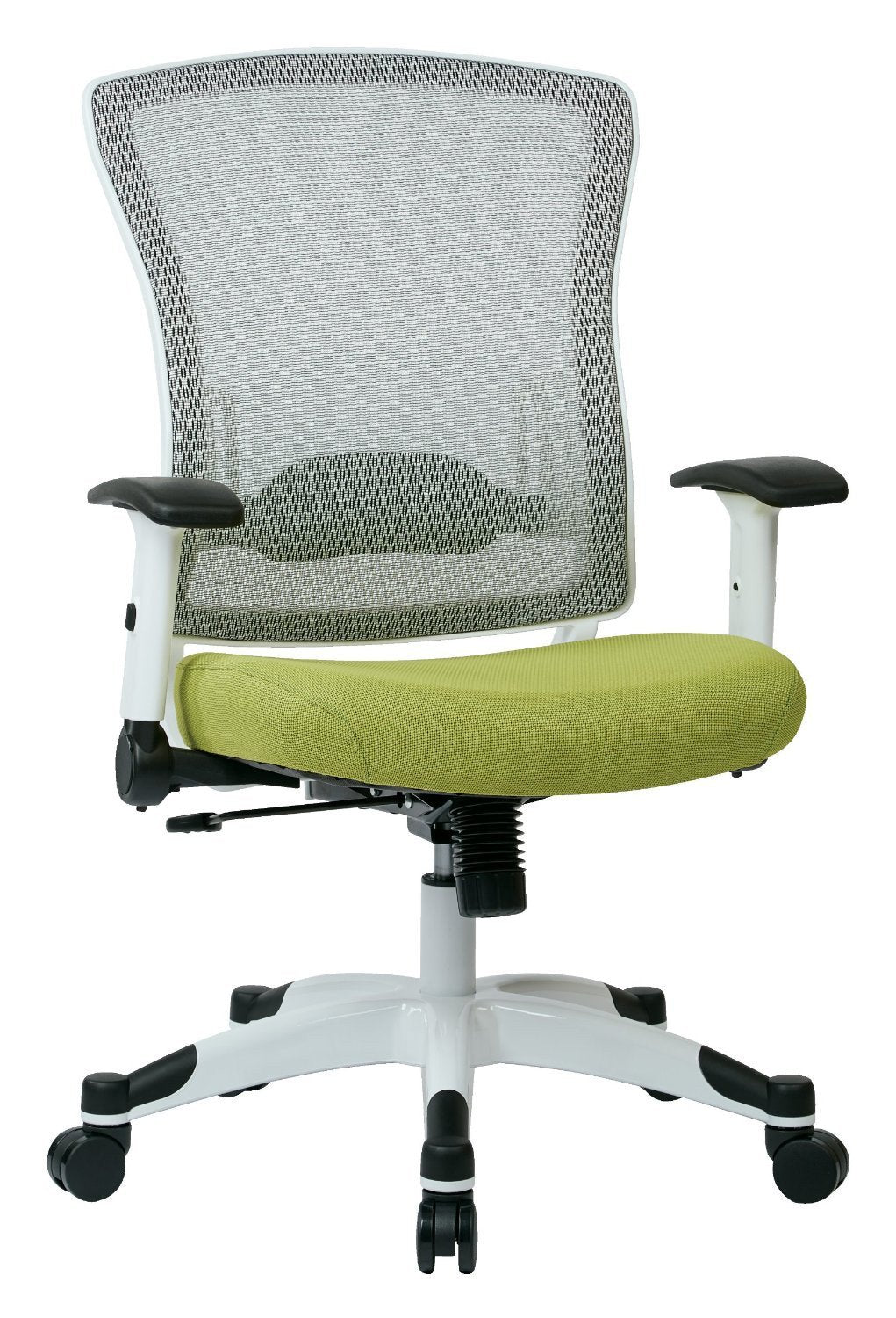 Space Seating 317w-w1c1f2w-5879 Space Seating White Frame Managers Chair With Breathable Mesh Back, Padded Mesh Seat, Adjustable Flip Arms, Adjustable