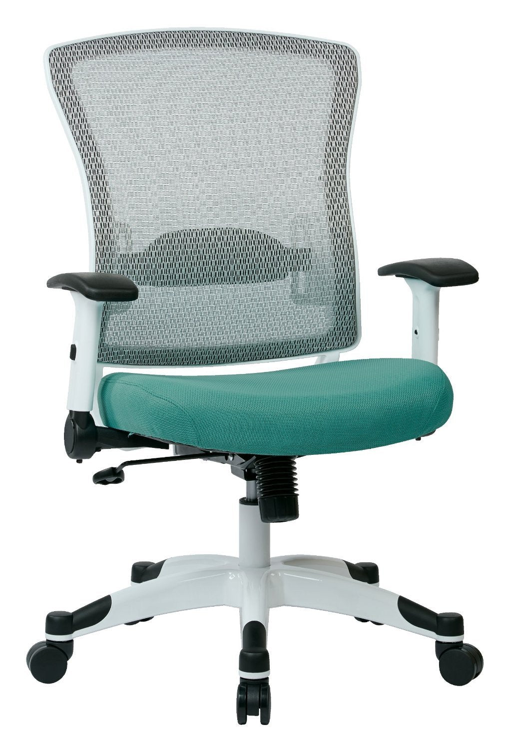 Space Seating 317w-w1c1f2w-5881 Space Seating White Frame Managers Chair With Breathable Mesh Back, Padded Mesh Seat, Adjustable Flip Arms, Adjustable