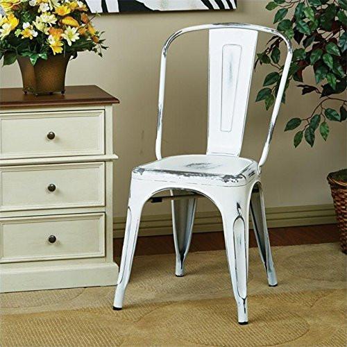 Osp Designs Brw29a4-aw Bristow Armless Chair, Antique White Finish, 4 Pack