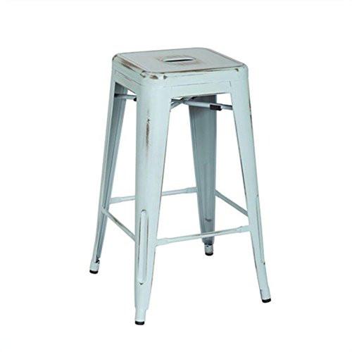 Osp Designs Brw3026a2-asb Bristow 26" Antique Metal Barstools, Antique Sky Blue, 2-pack