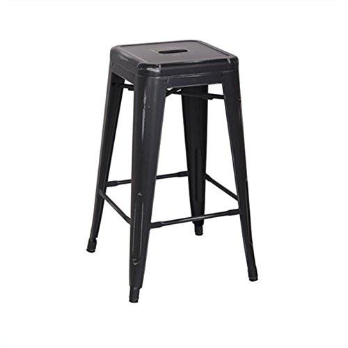 Osp Designs Brw3026a4-ab Bristow 26" Antique Metal Barstool, Antique Black Finish, 4 Pack