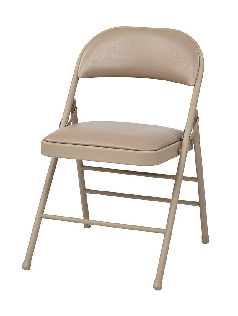 Work Smart Ff-23124v Folding Chair With Vinyl Seat And Back (tan) (4-pack )