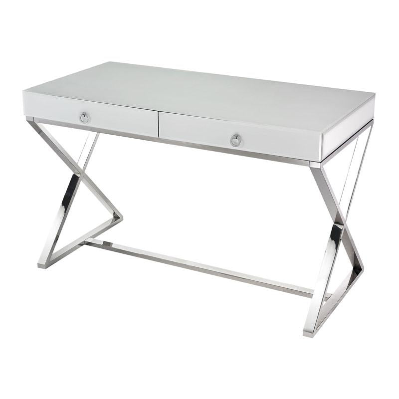 Lazy Susan 1141105 White Glass Desk