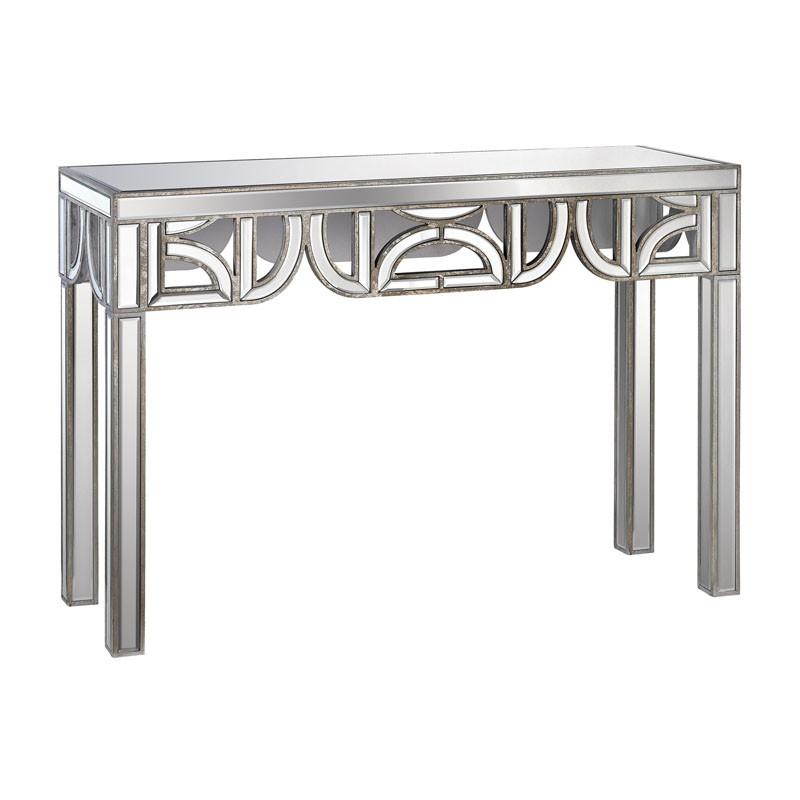 Lazy Susan 173-009 Mirrored Console With D Shape Detailing