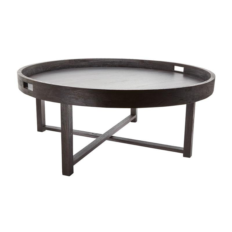 Lazy Susan 784059 Round Black Teak Coffee Table Tray