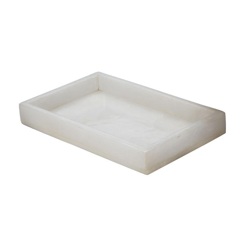 Lazy Susan 786024 White Alabaster Vanity Tray