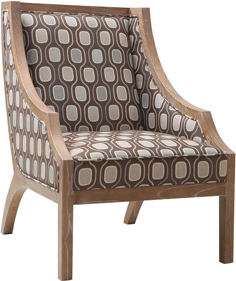 Armen Living Lcsa1cr Sahara Solid Wood Accent Chair In Multi-colored Fabric
