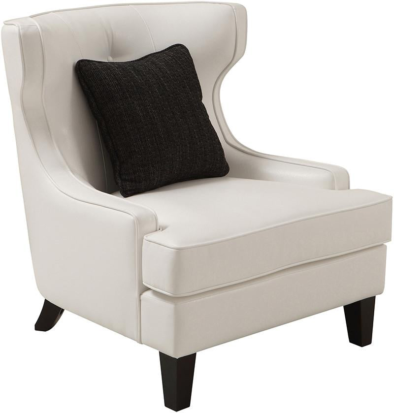 Armen Living Lcsk1wh Skyline Chair In Cream Bonded Leather