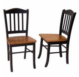 Boraam 30536 Shaker Chairs, Set Of 2, Black/oak