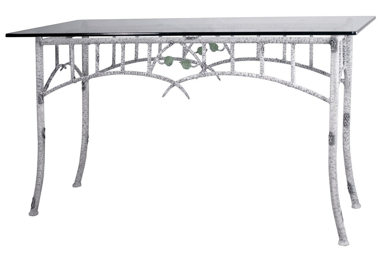 Stone County Ironworks 952-022-gls Whisper Creek Console Or Sofa Table (ivory Bark)