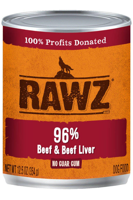 RAWZ 96% Beef & Beef Liver Dog Food Can | Tomlinson's Feed