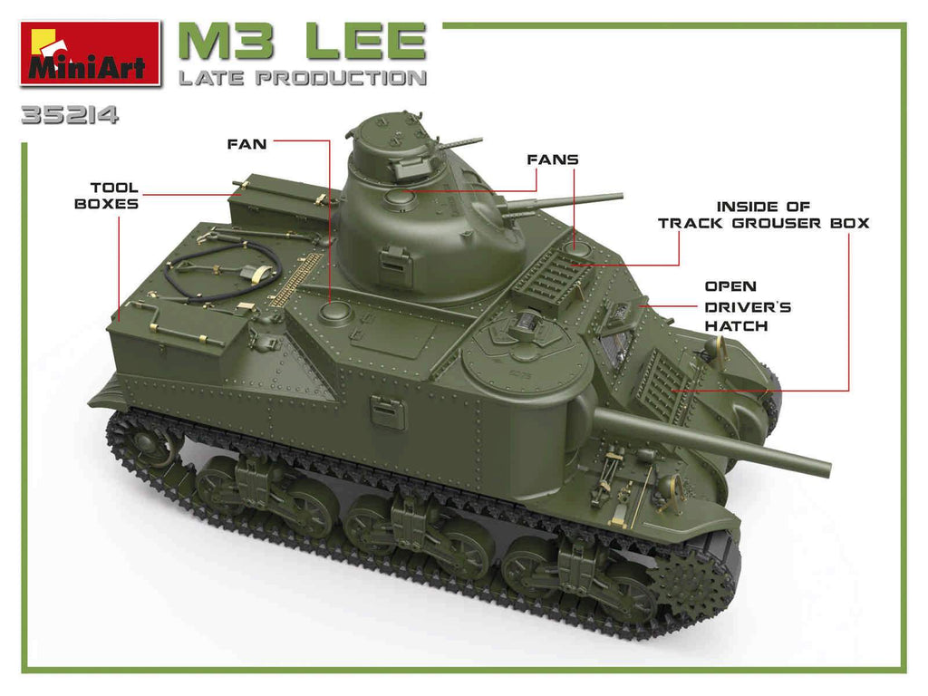 Miniart 1 35 M3 Lee Late Production Tank Kit Red Star Hobbies