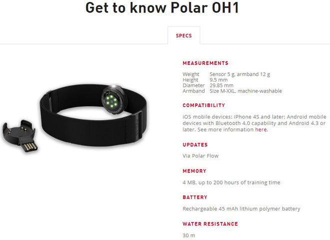 polar oh1 compatible devices