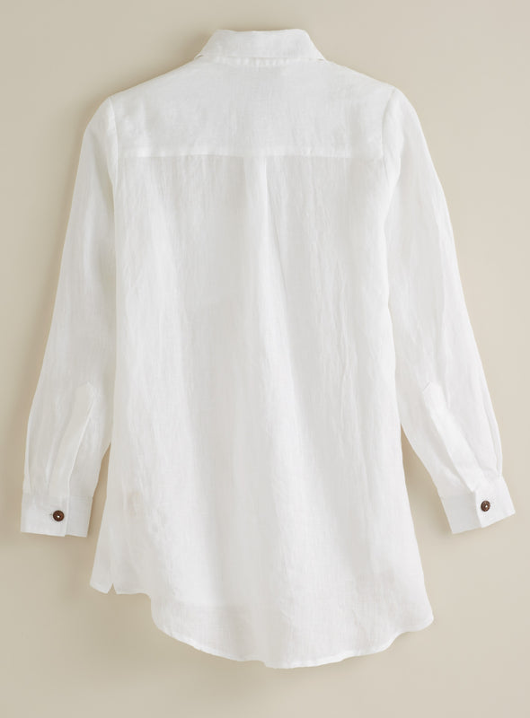 Algarve European Linen Long-sleeve Shirt | Petalura