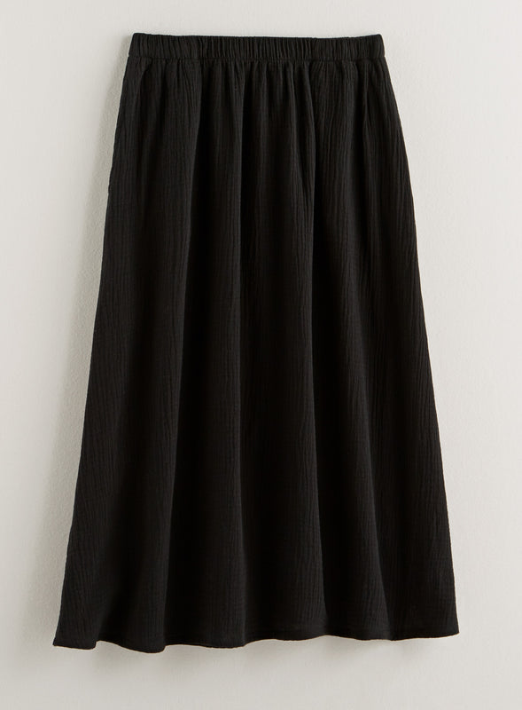 Cotton Ripple Pocket Midi Skirt | Petalura