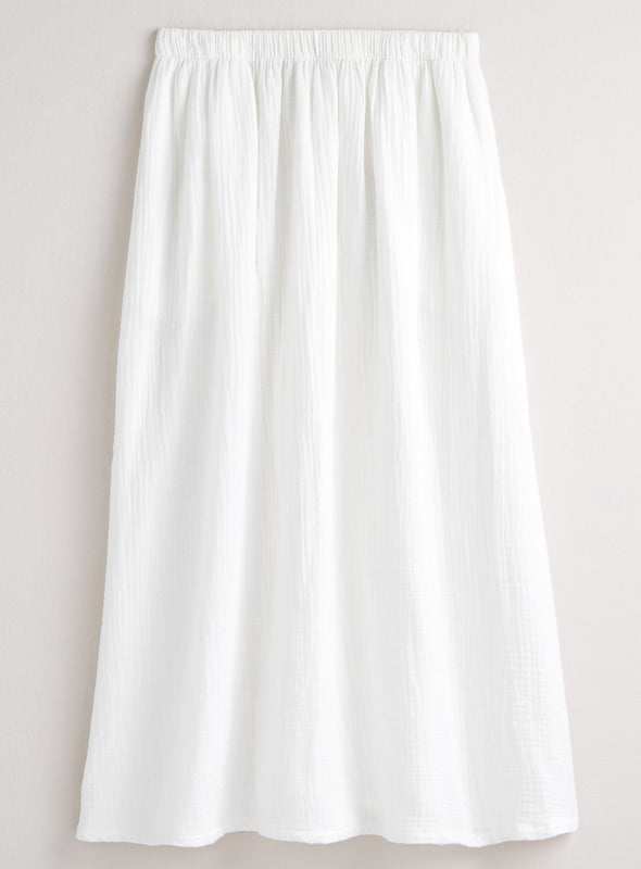 Cotton Ripple Pocket Midi Skirt | Petalura
