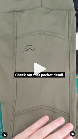Designer pocket of leggings viewed up close