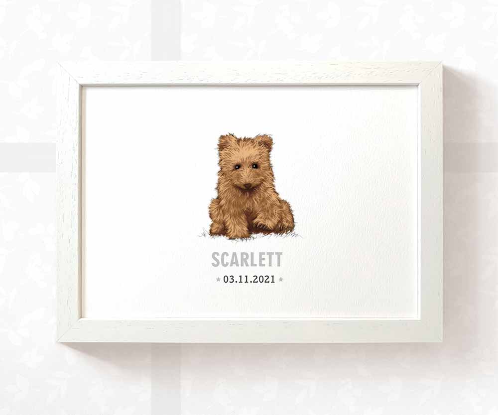 Personalised Woodland Animal Nursery Name Print Bear New Baby Shower Gift Date Of Birth Wall Art