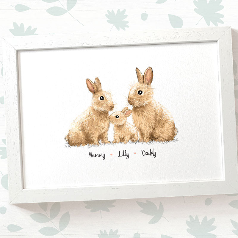 Bunny rabbit family print