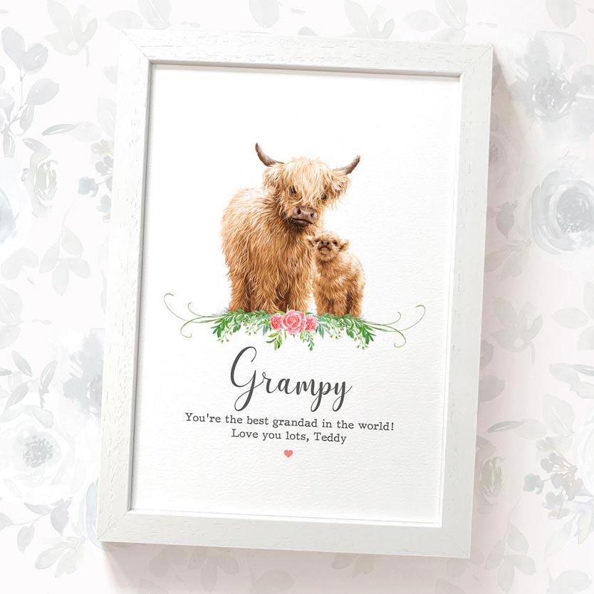 Highland Cow Personalised Thank You Fathers Day Gift for Dad