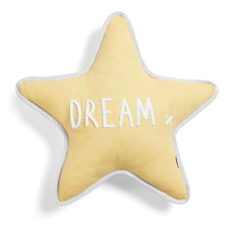 Mammas & Papas yellow "Dream" star cushion
