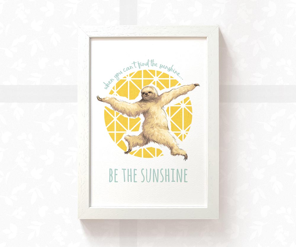 Sloth motivational art print