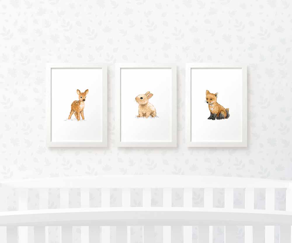 Woodland Animal Baby Room Prints Nursery Collage Wall Homecoming Gift