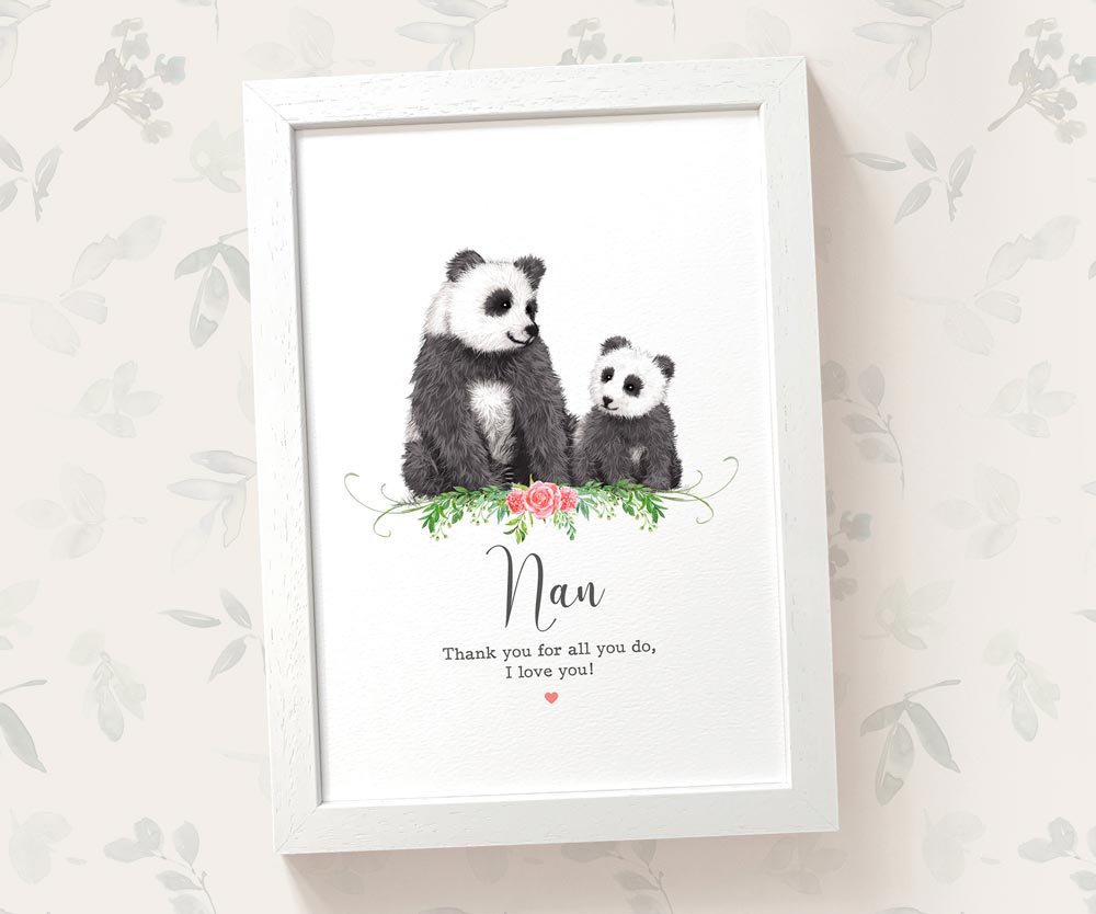 Thank You Personalised Name Gift Animal Prints Panda Wall Art Custom Teacher Mum Best Friend Present