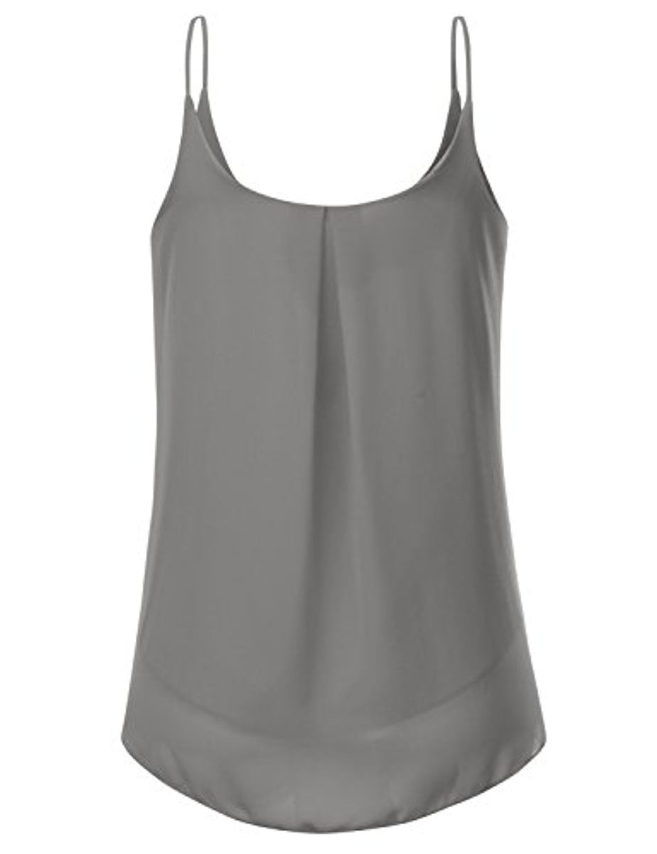 Womens Pleated Chiffon Layered Cami Tank Top Dresscount 8862