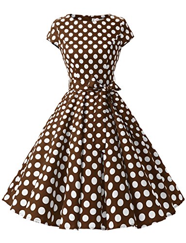 Women Vintage 1950s Retro Rockabilly Prom Dresses Cap-sleeve – Dresscount