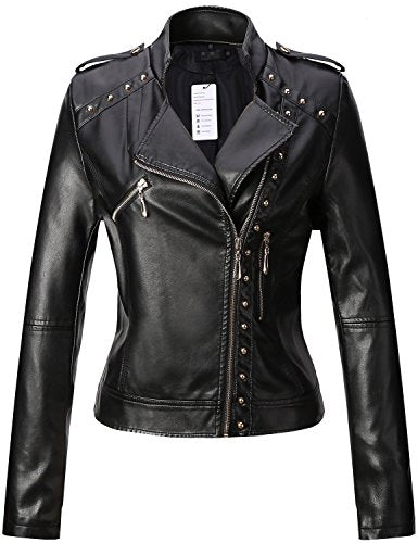 Women's Faux Leather Moto Biker Short Coat Jacket – Dresscount