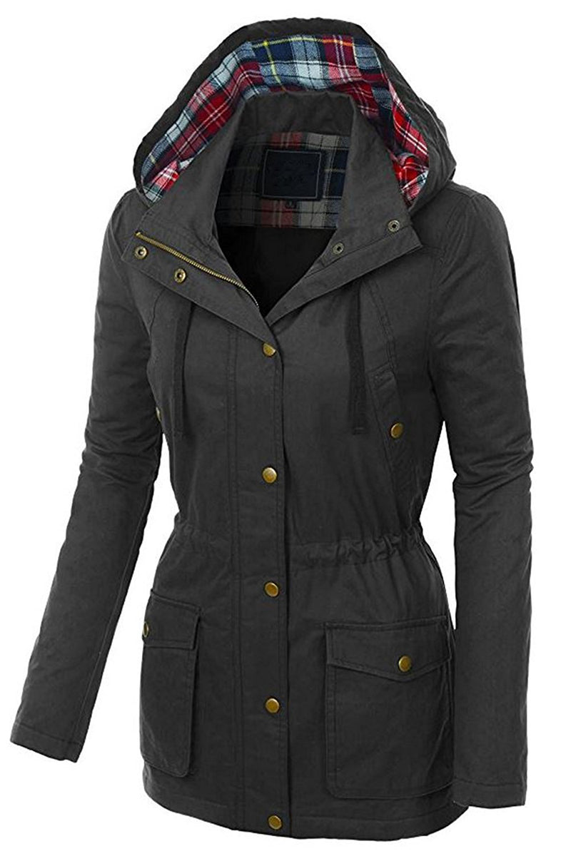 Women's Zip Up Military Anorak Jacket W/Hood – Dresscount