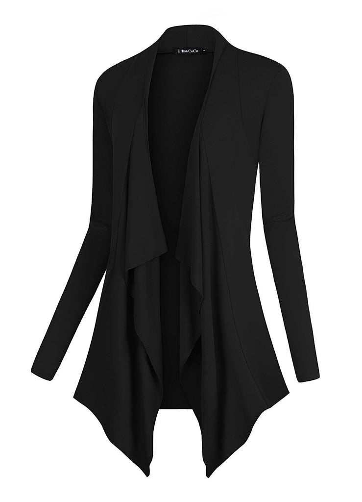 Women's Drape Front Open Cardigan Long Sleeve Irregular Hem – Dresscount
