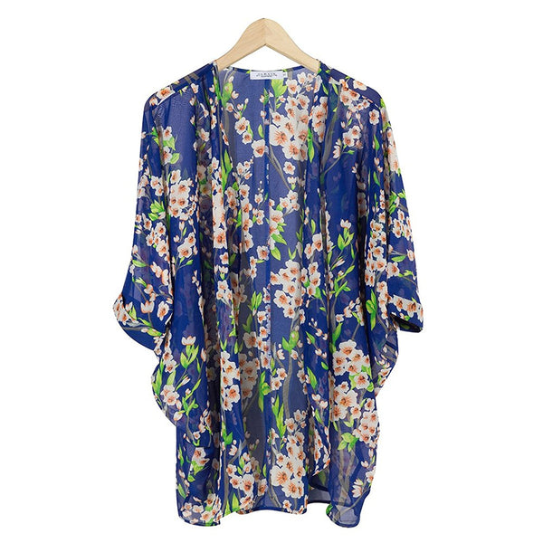 Women's Floral Print Sheer Chiffon Loose Kimono Cardigan Capes – Dresscount