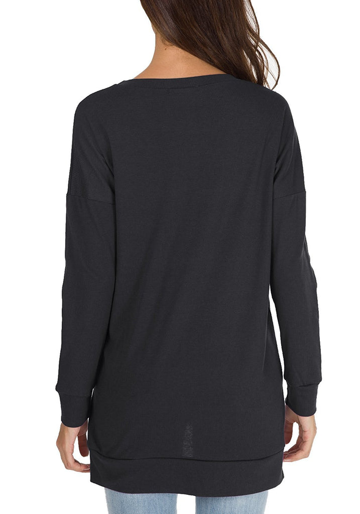 long sleeve side split top