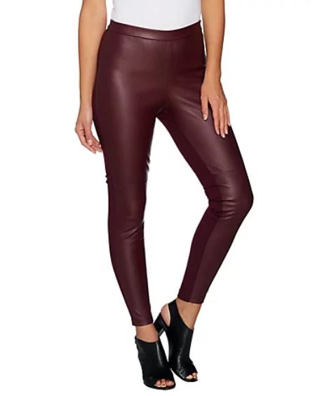 Petite Faux Leather And Ponte Leggings